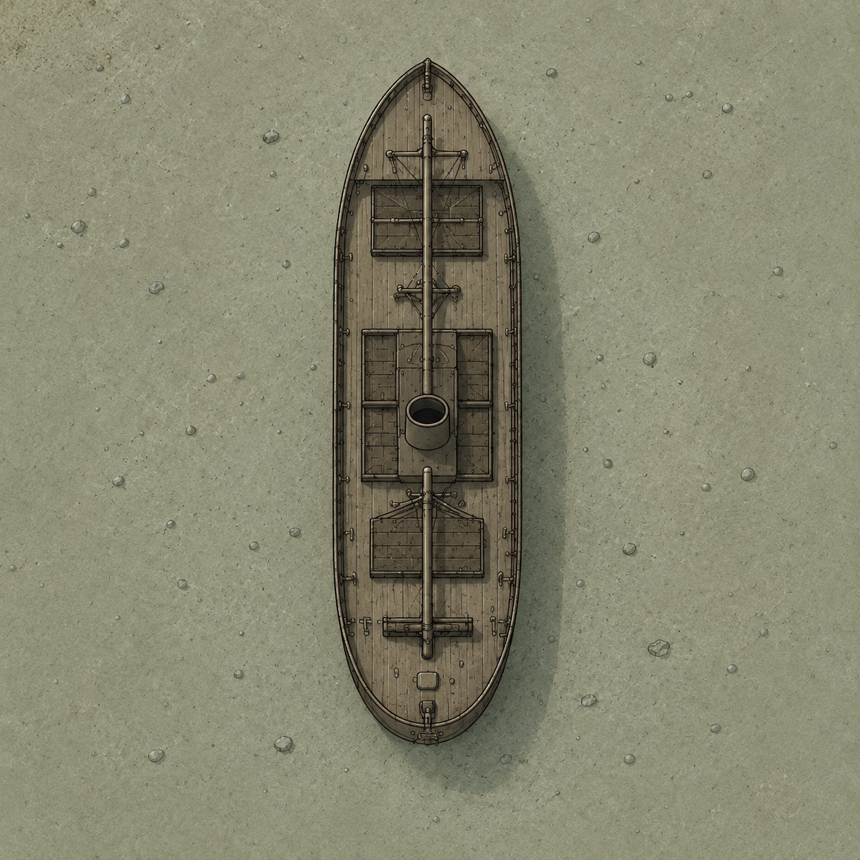 Schematic plan view of a coherent, well-preserved wreck